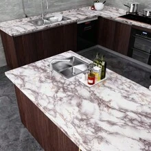 1捲油污防護大理石自黏壁紙,用於廚櫃和浴室的耐水防污貼紙 - 彩色 - 查看 5