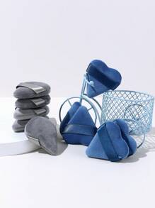 baopinger 10/套:灰藍色超柔粉撲、定妝粉撲、豎絨蜜粉撲、愛心粉撲、三角粉撲、定妝海綿 - 灰色 - 查看 1