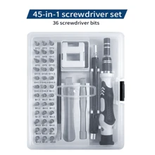 Bộ tua vít chính xác 45 chiếc, Bộ tua vít cho máy tính xách tay, Bộ sửa chữa tua vít máy tính chuyên nghiệp Tua vít tương thích với Macbook, Đồng hồ, Máy ảnh, Kính mắt, Tự làm - Xám - Xem 3