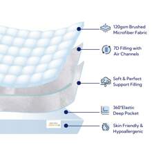 MILDLY White Cooling Breathable Down Alternative Mattress Topper With 8-21 Inch Deep Pocket For Back Pain - 白色 - 查看 6