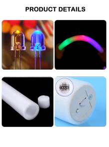 8PCS LED Glow Sticks Colorful Foam Stick Glow Sticks Cheer Tube Glows In The Dark Light For Birthday Party Concert Supplies - Blue - View 6