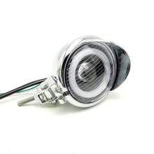 12v電單車led高低波束行車專用照射燈霧燈頭燈 通用天使眼頭燈咖啡館賽車老派風格 - 銀色 - 查看 13