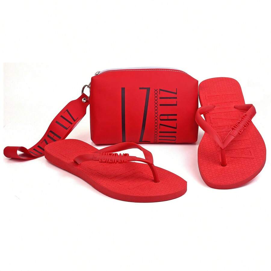 Kit Chinelo com Necessaire Blogueiras - Vermelho - Visão 1