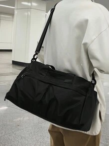 休闲包、旅行包、手提行李包、运动训练瑜伽包、干湿分离、男士商务旅行斜挎包、单肩包、多功能、防水、适合旅行运动、时尚、斜挎包、单肩包、假日旅行必备品、大学生书包、送给男朋友的夏季礼物、男士礼物 - 黑色 - 查看 2