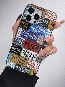 1 Ốp điện thoại Tpu màu đen thiết kế biển số ngộ nghĩnh không có kẹp & lỗ lớn, mờ, chống bụi, chống nước, tương thích với iPhone 7/8/11/12/13/14/15/X/Xr/Xs/Plus/ Pro/ Dòng Pro Max/Se2/Mini - màu đen - Xem 3