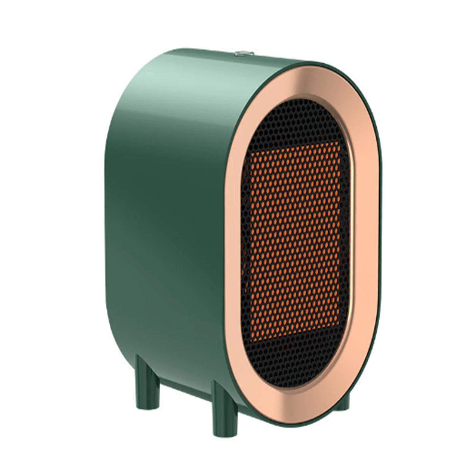 1 件迷你 1200w Ptc 便携式电暖器、空气加热器和风扇，带无刷电机和可调节恒温器，适用于家庭办公桌和假日，提供节能加热和多重保护 - 綠色 - 查看 1