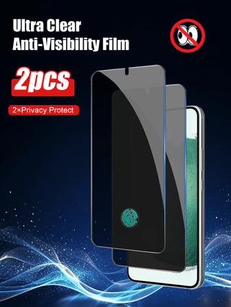 2pcs Screen Privacy Tempered Glass Protector, Compatible With Galaxy [A16/A36/A56/A06/A14/A15/A34/A35/A54/S23 FE/S24 FE Etc.], Anti-Peeping, Anti-Scratch, Shatterproof Edges Gift For Birthday, Family, Friends Anti-Spy, Phone Screen Protector, Phone Accessories