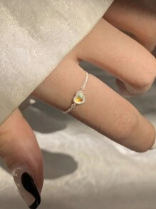 1個浪漫時尚合金白色心形寶石戒指,情人節送女朋友的禮物 - 銀色-RING1262-1 - 查看 20