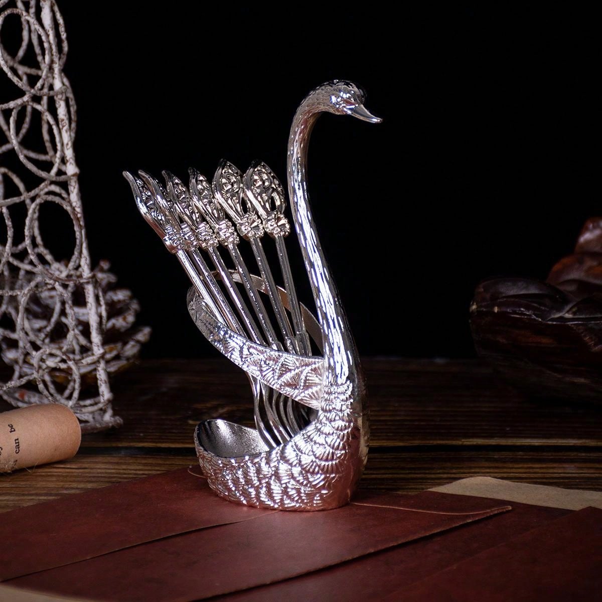 Mini Feather Small Swan Spoon Set For Coffee, Sugar And Dessert, Used ...