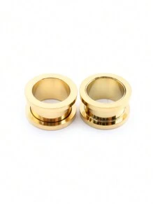 2入組 6-25mm 不鏽鋼耳道管塞,黑藍金顏色擴張器伸展器穿孔身體首飾 - 擴耳器 - 查看 22