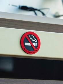 禁止吸煙汽車貼紙造型圓形紅色標誌乙烯基貼紙,適用於汽車摩托車家居牆壁室外車用配件 - 紅色 - 查看 3