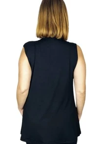Women Sweater Vests - 黑色 - 查看 5