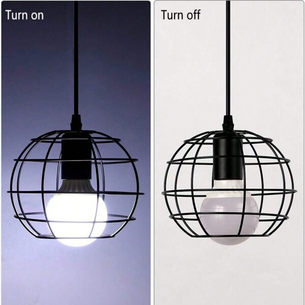 Lámparas Colgantes Negras E27*1 Lámpara Colgante Industrial Con Bombillas Led Luz Cálida/luz