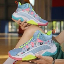 新款男士籃球鞋經典復古男士健身訓練運動鞋男士時尚透氣防滑運動鞋 - 藍色 - 查看 9