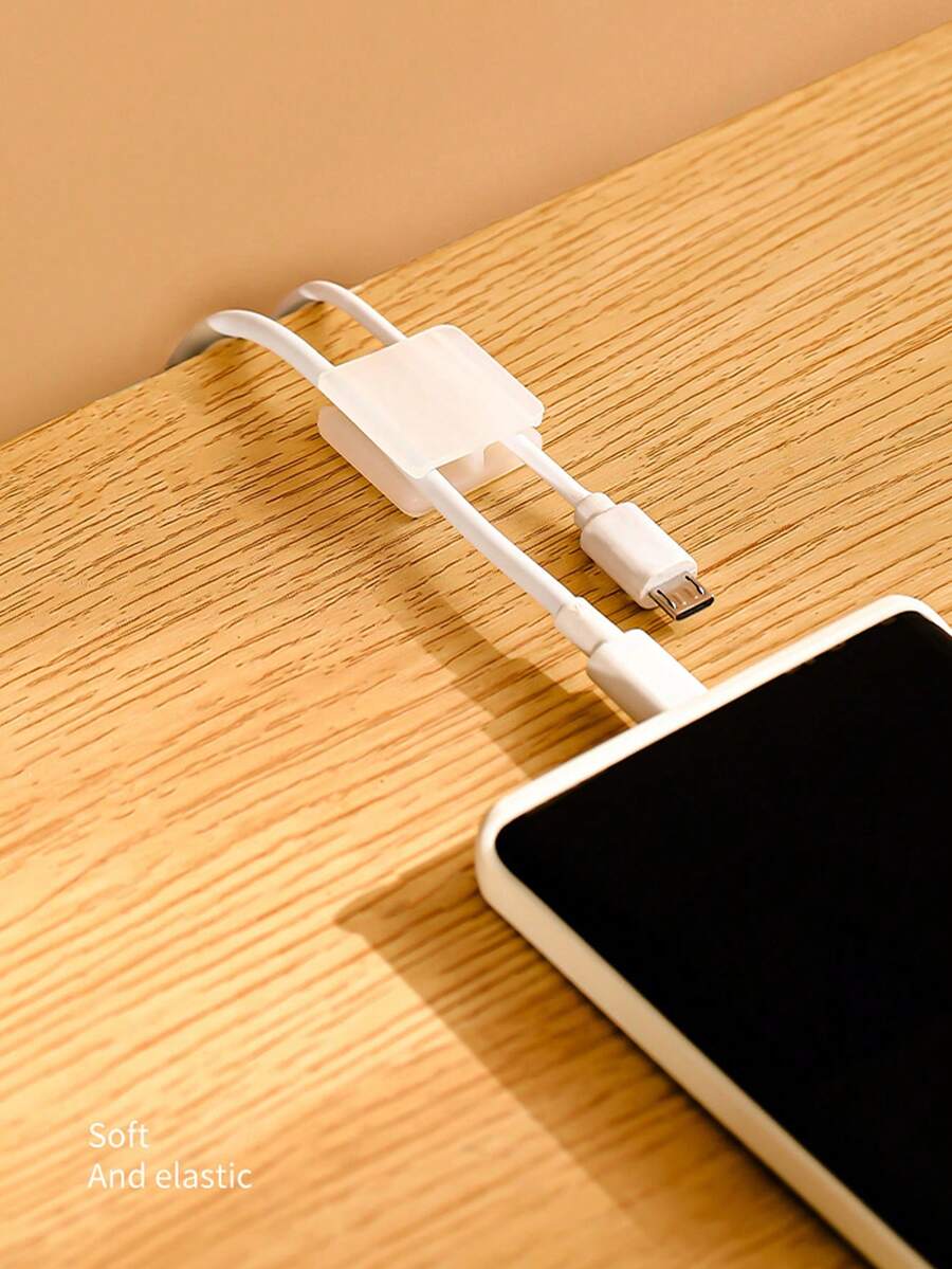 FaSoLa Wire Organizer Clips With Adhesive, Self-Sticking Data Cable Holders, Multi-Purpose Cable Management Tool For Cable Routing And Cable Tie - White - View 1