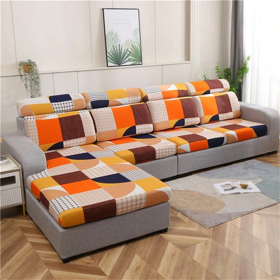 1pc High Stretch Flower Printed Sofa Cover, Simple & Fashionable, All-Inclusive Couch Slipcover With Anti-Scratch, Universal Sofa Cushion Protector - Multicolor - View 1