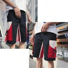 Pantalones Cortos De Algodón Tipo Cargo De Moda Para Hombre - Negro - Ver 5