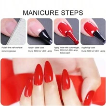 XEIJAYI 2支免擦拭封层底胶增强剂，半永久可卸UV LED美甲工具