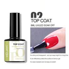 XEIJAYI 2支免擦拭封层底胶增强剂，半永久可卸UV LED美甲工具