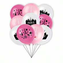 一套(旗幟 + 15顆氣球 + 1面大旗 + 12面小旗)粉色主題派對裝飾套件,包括氣球、旗幟和橫幅,適用於生日、節日等場合 - 彩色 - 查看 2