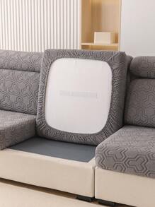 1pc Geometric Pattern Sofa Cover, Simple Style Waterproof And Stain-Resistant Elastic Elastic Sofa Cushion Cover And Back Cover, Universal Protection Sofa For All Seasons