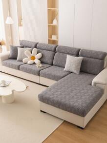 1pc Geometric Pattern Sofa Cover, Simple Style Waterproof And Stain-Resistant Elastic Elastic Sofa Cushion Cover And Back Cover, Universal Protection Sofa For All Seasons