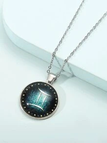 十二星座发光宝石吊坠银项链，男女皆宜，可个性化定制，是圣诞节和情人节的精美配饰。 - 銀色 - 查看 21