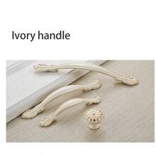 1pc Ivory White Cabinet Handle European Style Modern Simple Rural, Nordic Wardrobe Drawer Kitchen Cupboard Door Pulls - Ivory White - View 1