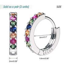 2 single-sided diamond small earrings, ear buckles, gold silver rose gold ear bone buckle ear jewelry - Silver Mixed Color - View 6