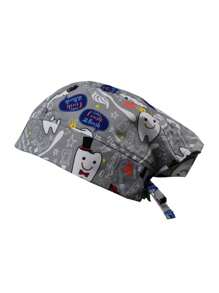 SOULMATE Printed Surgical Medical Cap For Women - Gray Grinding Wheels - View 2