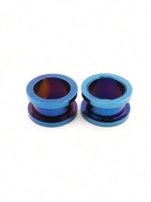 2入組 6-25mm 不鏽鋼耳道管塞,黑藍金顏色擴張器伸展器穿孔身體首飾 - 擴耳器 - 查看 16
