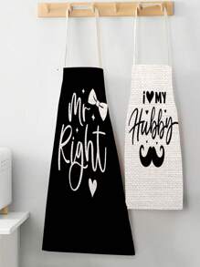 Set de 2 delantales con los temas de boda Señor y Señora, delantales de cocina y jardín