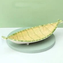 1個三聚氰胺塑膠托盤,火鍋甜點、水果、小吃等服務托盤 - 綠色 - 查看 4