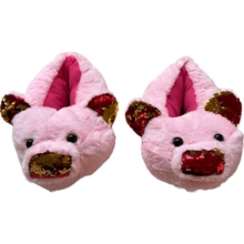 Pantuflas Para Mujer Talla Extra Grande 26/28cm Personajes - Rosa - Ver 1