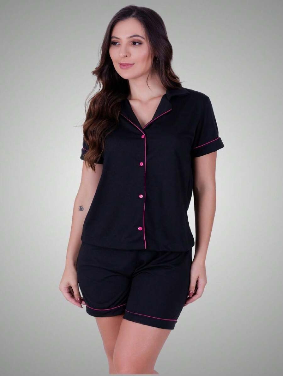 Women Pajama Sets - Black - View 1