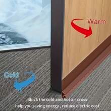 1 Piece Of 3-Layer Door Bottom Door Seam Sealing Strip Sound Insulation Artifact Bedroom Windproof Sound Insulation Strip Anti-Mosquito Waterproof Sticker Windproof Strip - Brown - View 2