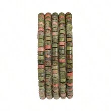 1 Fio De Miçanga Cilíndrica De Rondelle De Pedra 4x2mm De Turquesa, Quartzo E Jasper Para Fazer Jóias Com Contas De Disco Redondo E Plano Para Fazer Pulseiras Como Acessórios Diy