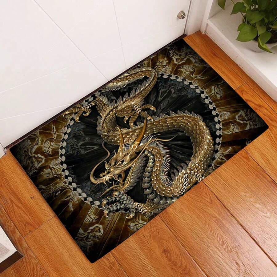 1塊龍紋地毯拖鞋地墊龍紋地毯家用地毯酒店客廳地毯防滑,可機洗 - 彩色 - 查看 1