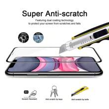2入組防震全覆蓋式保護玻璃，適用於 iPhone 15 11 X XR XS MAX 6 7 8 Plus 螢幕保護貼，iPhone 13 12 Mini 14 Pro 保護玻璃 - 黑色 - 查看 2