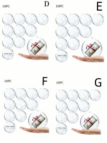 10 Piezas De Esferas Acrílicas Transparentes Huecas Y Rellenables Con 3 Tamaños Diferentes Para Decoración De Fiestas Diy - transparente - Ver 11