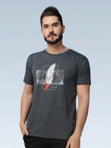 Men T-Shirts - 深灰色 - 查看 1