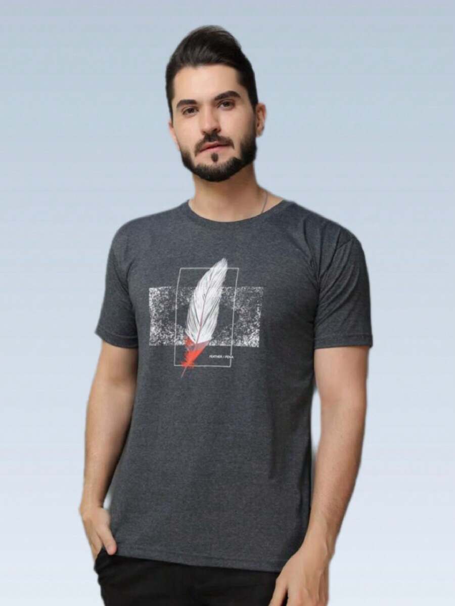 Men T-Shirts - 深灰色 - 查看 1