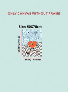 1入組心形和字母圖形無框繪畫現代化學纖維無框家居裝飾圖片