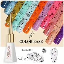 XEIJAYI 1pc 10ml Eggshell Gel Nail Polish White Black Material Semi Permanent Autumn Varnish With Any Color Gel Soak Off UV Manicure - Black and White - View 2