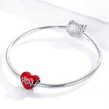 bamoer 1 pièce 925 Argent Sterling Famille Perles D'amour Rouge Perles D'étreinte Aimante Pour Bracelet De Femmes Collier Accessoires De Bricolage Cadeau De La Saint-valentin