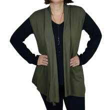 Women Sweater Vests - 軍綠色 - 查看 7