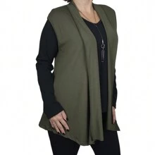 Women Sweater Vests - 軍綠色 - 查看 5