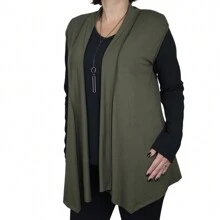 Women Sweater Vests - 軍綠色 - 查看 6