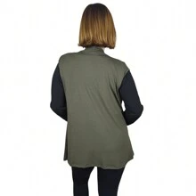 Women Sweater Vests - 軍綠色 - 查看 3
