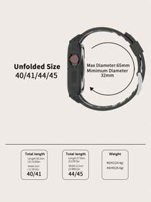 Casual Sports Mountain Climbing One-piece Frame Business Watch Strap For Men And Women, Compatible With Apple Watch 40mm, 41mm, 44mm, 45mm, 49mm